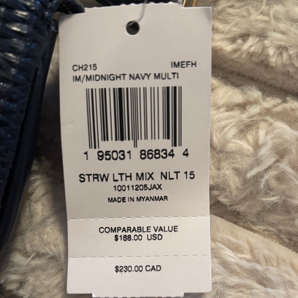 Coach Midnight Navy Leather Woven Mini Bag with Gold Accents - Picture 6 of 6